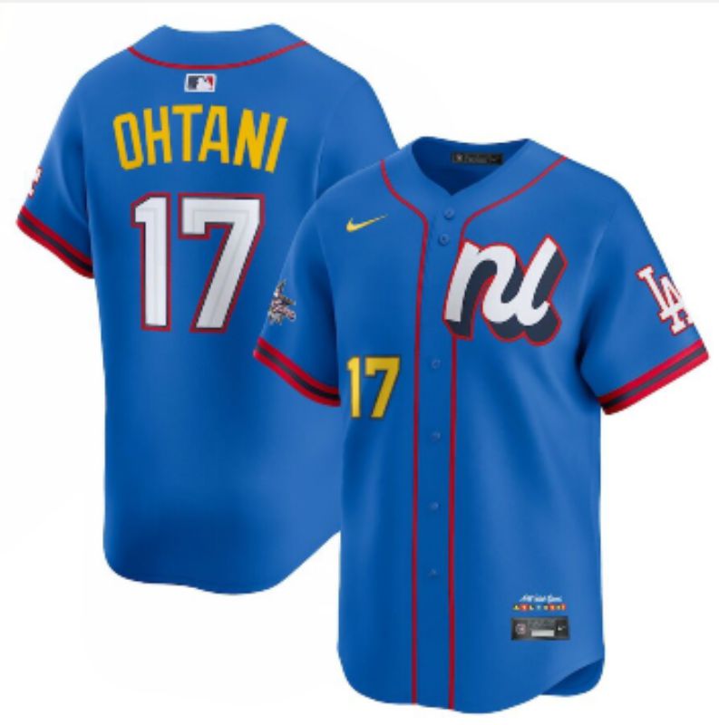 Men 2025 Los Angeles Dodgers #17 Ohtani Blue All star Nike MLB Jersey style 2->los angeles dodgers->MLB Jersey